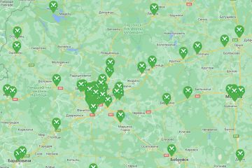 Карта зарядных станций Беларуси