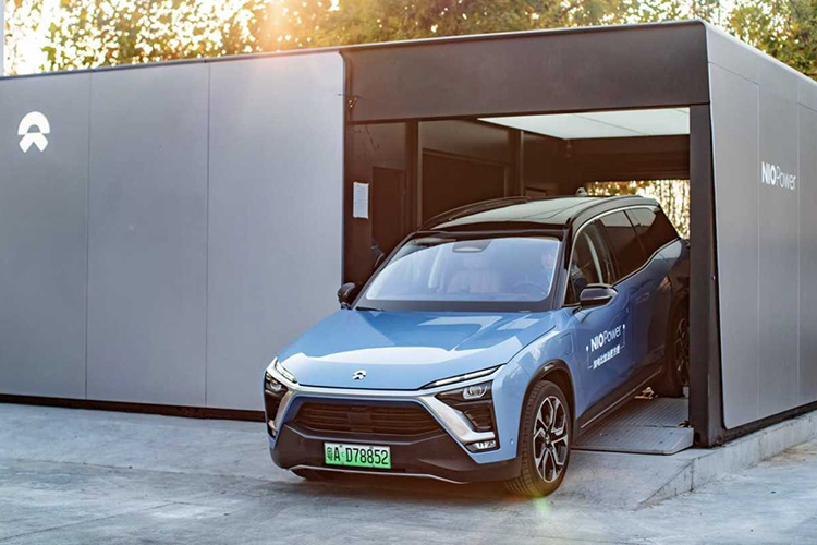 Станция по автоматической замене аккумуляторов компании NIO