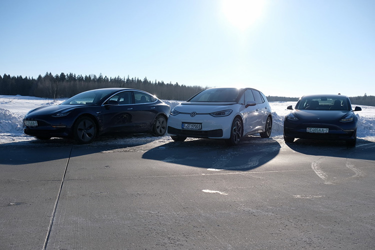 Volkswagen ID.3 и Tesla Model 3 тест-драйв в Беларуси