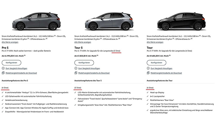 Volkswagen анонсировал 5-местную версию электрического хэтчбека ID.3