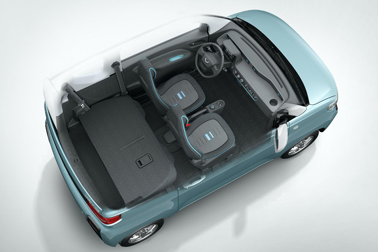 Wuling HongGuang Mini EV вид сверху в разрезе