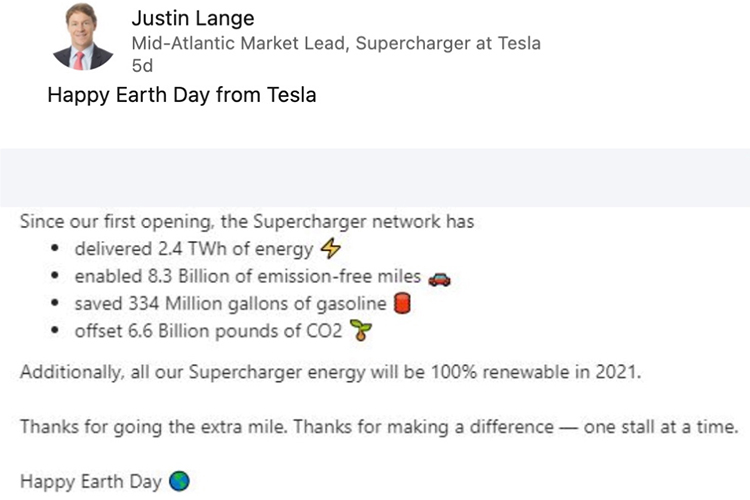 Tesla Supercharger Джастин Ланге привел немного интересной статистики