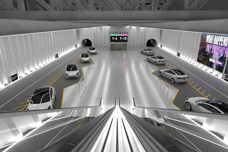 проект Tesla в туннелях в Лас-Вегасе