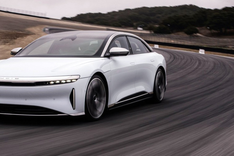 Lucid Air white track