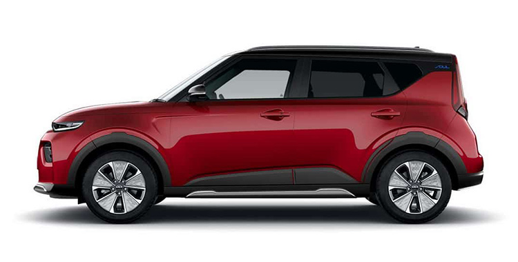 Kia Soul EV Maxx красная с черной крышей