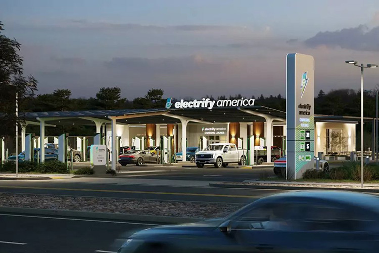 Electrify America электрозаправки с лаунж-зонами