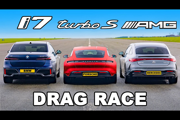 BMW i7 Mercedes-AMG EQS Porsche Taycan Turbo S